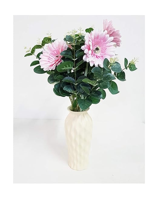 Gerbera Arrangement in a Vase, Artificial Flowers in a Ceramic Vase in