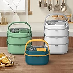 PEDECO Double Layer Kid Bento Box,removable lunch