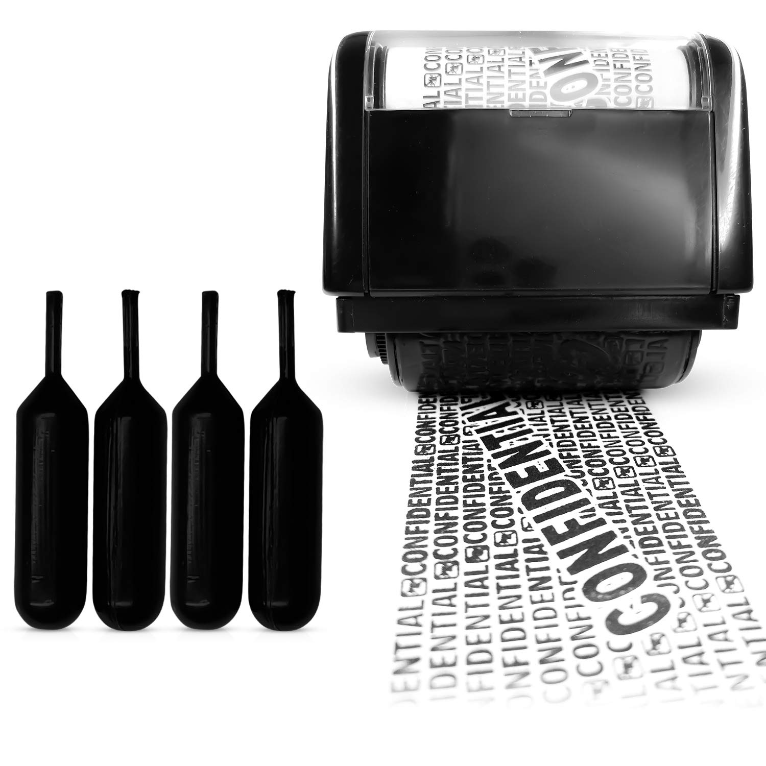 Identity Theft Protection Roller Stamp Mini Roller Set Home Security Replaces Black Pens Marker Pens to Cover Confidential Information Wrapping Paper in Confidential Ink Office Supplies UK Company