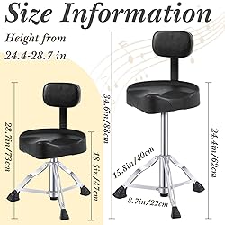 Sintuff Drum Throne with Backrest Padded Hydraulic