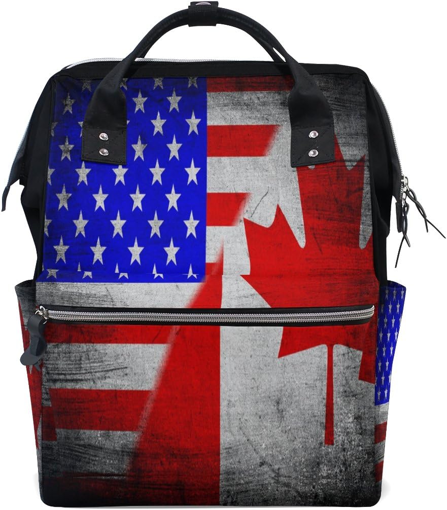 Amazon Com Alaza American Usa Flag Book Backpack Large Mummy Nappy Travel Bag Tote Bag Sports Outdoors