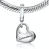 BOLENVI Love Family Heart 925 Sterling Silver Pendant Charm Bead For Pandora & Similar Charm Bracelets or Necklaces (Grandma)