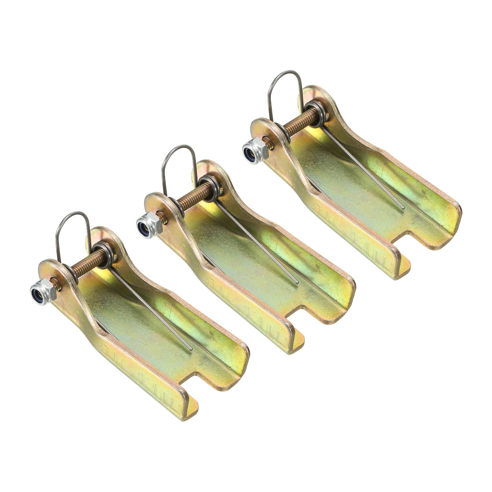 PATIKIL 2.3 Inch Hook Safety Latch Kit, 3 Pack Metal Towing Hitch Replacement for Clevis Hook Trailer, Golden Tone