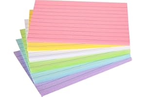 EHME EHME EHME Index Cards 4" x 6" Colored, Ruled Index Cards, Ruled Lined Index Note Cards, Assorted Colors, 4x6 Flashcards for Studying, Blank on Back, Heavy Weight Flash Card 4 x 6, 156 Count (Inches, 4x6)
