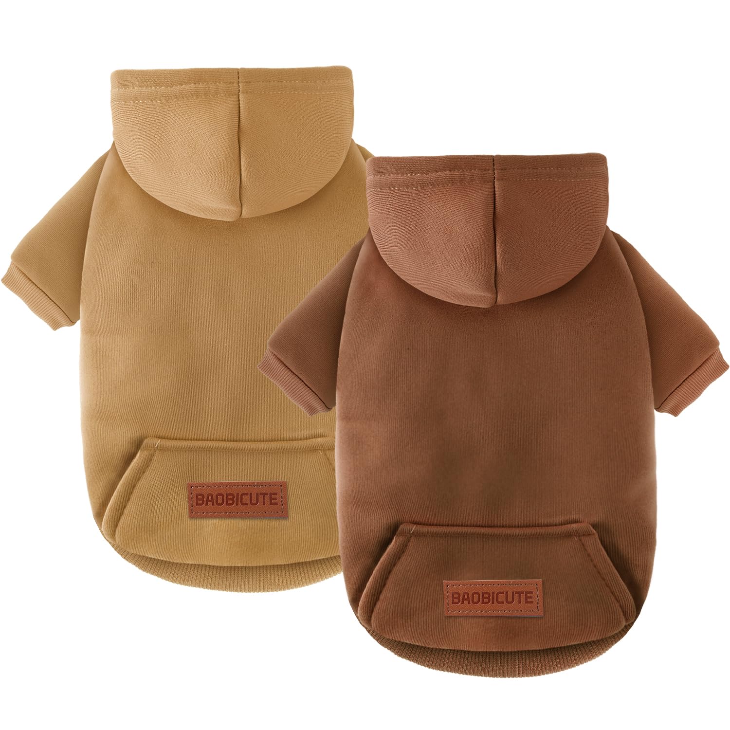 Photo 1 of 2 Pack Dog Hoodie Warm Hood Dog Sweater Cold Weather Small Dogs Sweatshirt Comfort Pet Clothes for Small Medium Dogs with Pockets Cats Chihuahua Clothes for Male Female Girl Boy Sporty Daily Wear