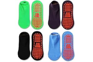 Tphon Non Slip Kids Trampoline Socks Anti Skid Socks with Grippers for Toddler Children Teenagers Grip Socks for Boys Girls