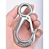 Alele Grab Hooks,Slip Hooks,304 Stainless Steel Lifting Hook Rigging Accessory,440 lbs.Work Load (Grab Hooks 0.2t)