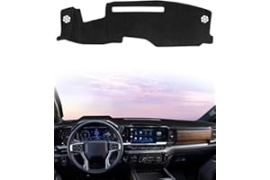 SKYLOTEC Dash Cover Mat Fit for 2022-2024 2025 2026 Chevy Chevrolet Silverado/GMC Sierra 1500 2500HD 3500HD Accessories with HUD Dashboard Cover Pad Non-Slip Center Console Protector (Only fits 13.4 in Screen)