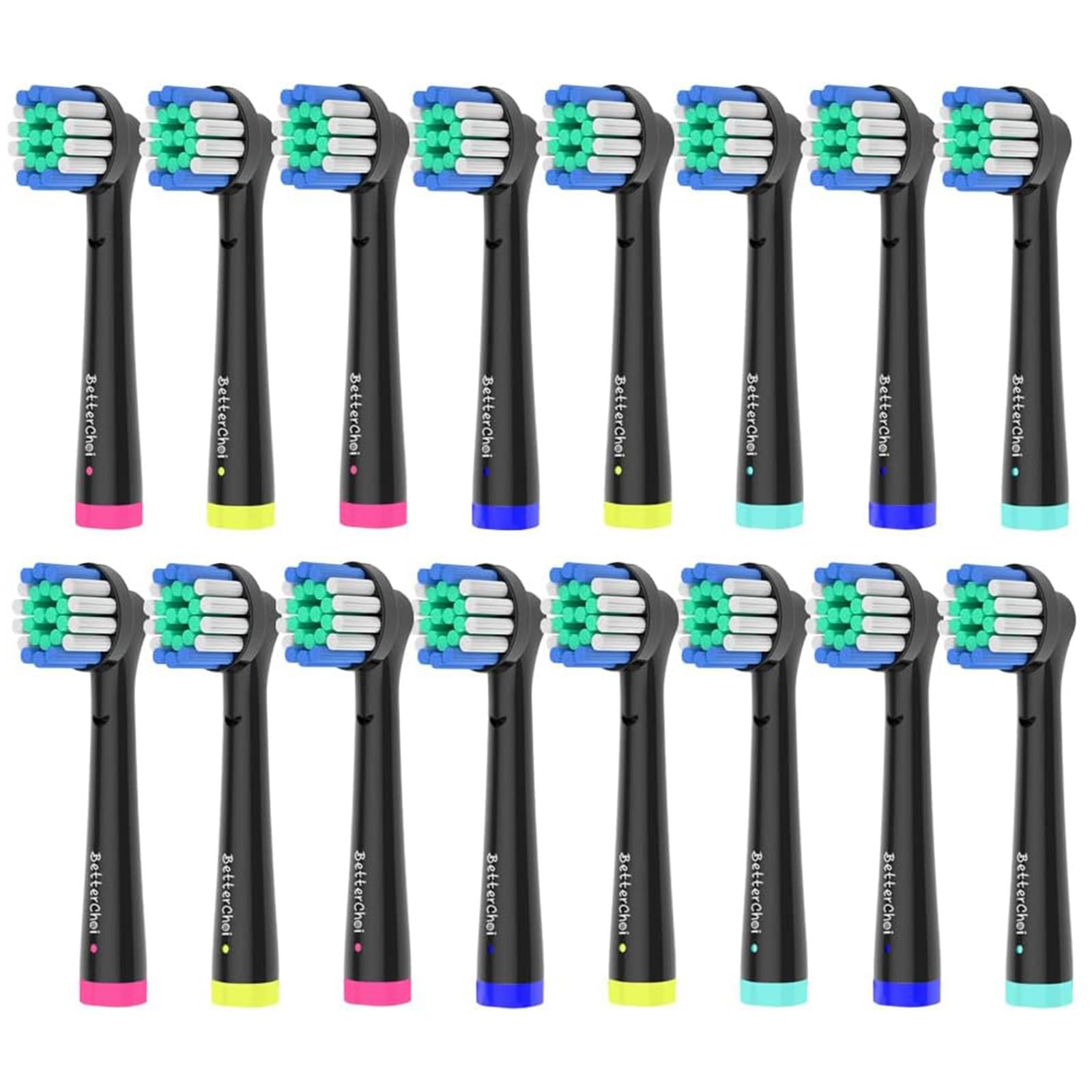 16pcs Precision Brush Heads for Oral b Electric Toothbrushes, Deep and Precise Cleaning, Black.