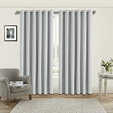 Aspire Homeware Blackout Curtains Eyelet 90x72 Inch Light Grey 2 Panel view 9