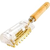 YAMASAN KYOTO UJI Brass &amp; Wood Fish Scale Remover, Tsubame-Sanjo, Japan | Professional Japanese Kitchen Scale Tool, Fish Scale Remover with Box, Brass Serrated Sawtooth and Wooden Handles