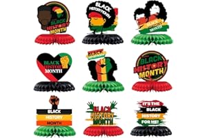 ATVSCAY Black History Month Party Honeycomb Centerpieces For African American Table Decorations,African American History Celebration Centerpieces Party Supplies(Style 2)
