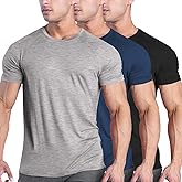 COOFANDY Men's 3 Pack Workout T Shirts Short Sleeve Gym Bodybuilding Muscle Shirt Base Layer Fitness Tee Tops