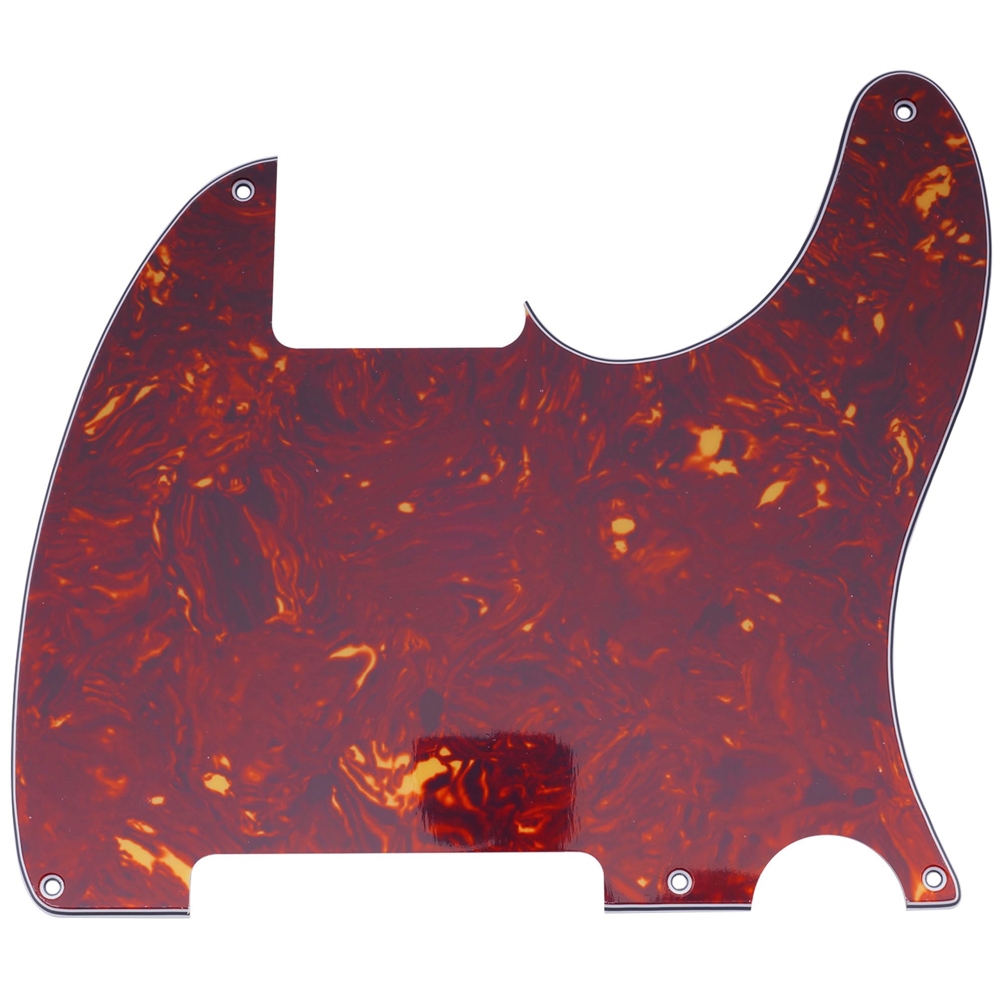 Musiclily 5 Hole Tele Pickguard Blank for Fender USA/Mexican Telecaster Esquire Guitar, 4Ply Vintage Tortoise