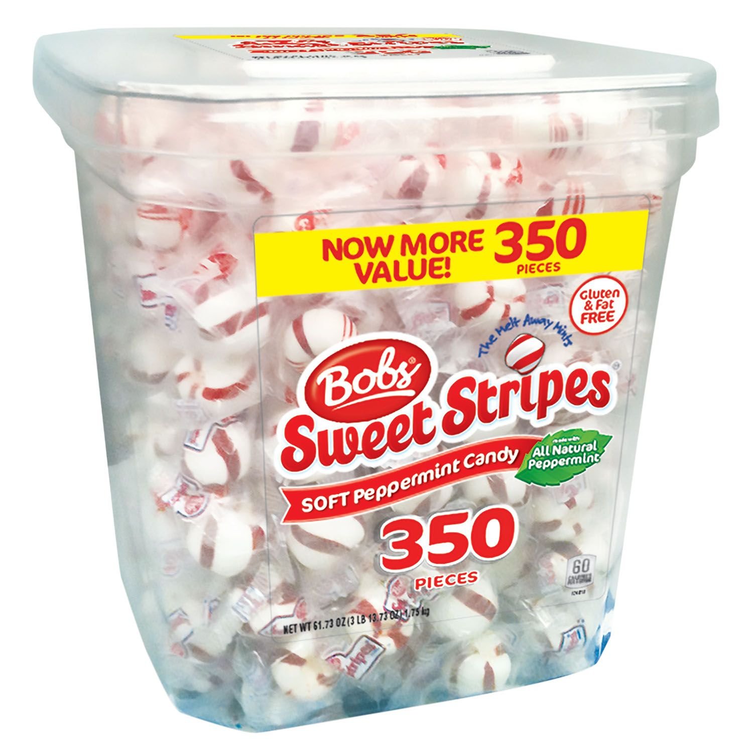 Bobs Sweet Stripes Soft Mints Candy, Wintergreen, (350