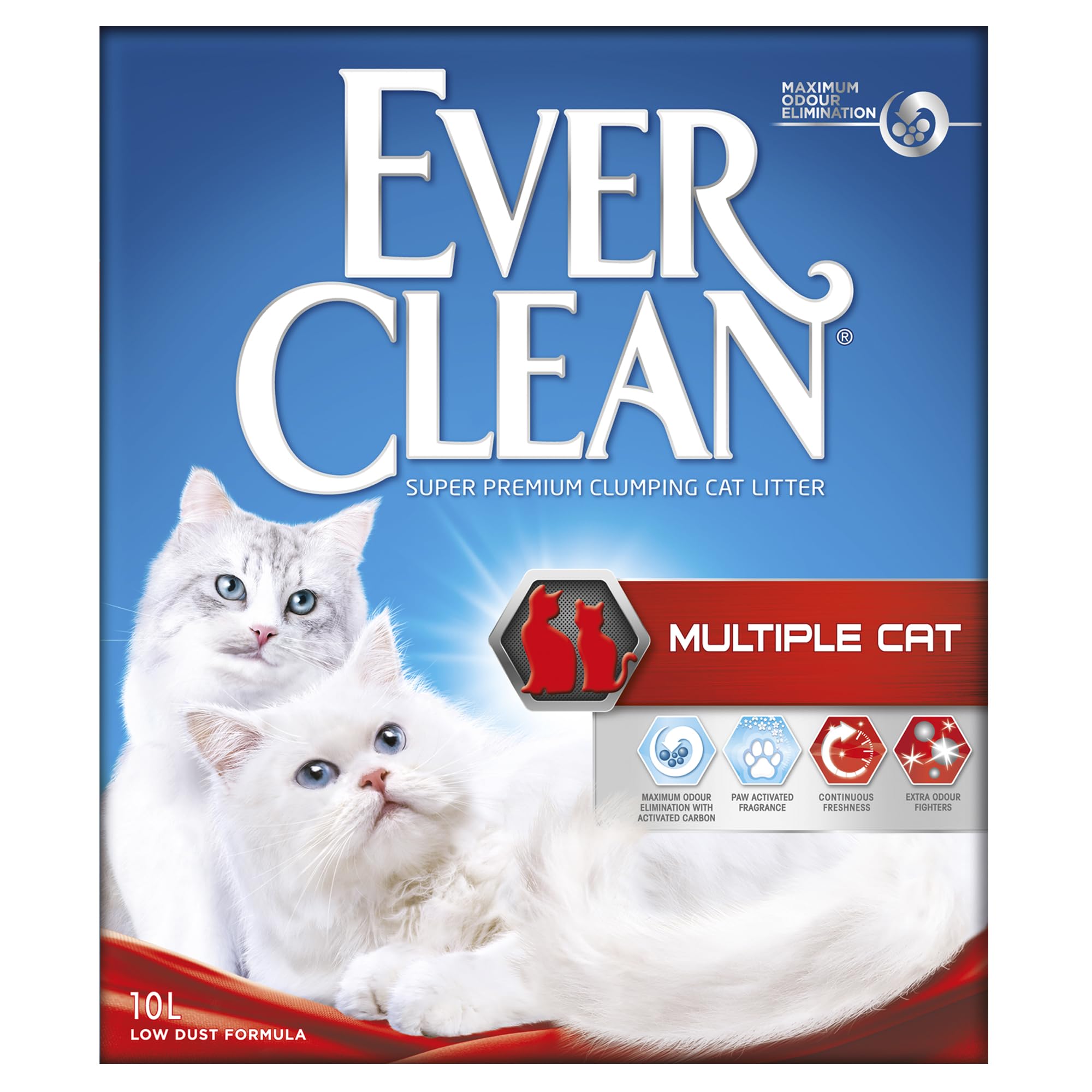 Ever Clean Clumping Cat Litter, Multiple Cat, Scented for long-lasting freshness, Unbeatable Clumping Strength, 10L