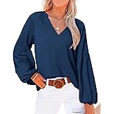 BTFBM Blouses for Women Dressy Casual Floral Summer Boho Tops V Neck Lightweight Long Sleeve Shirts Spring Clothes 2026