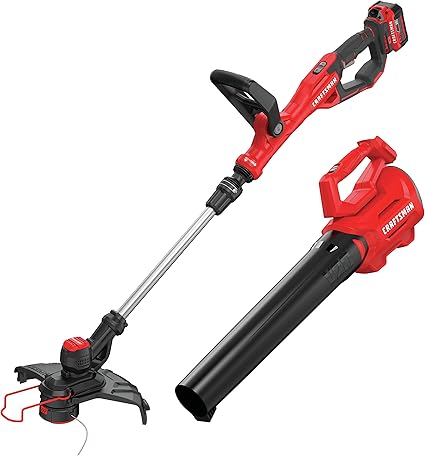 Amazon Com Craftsman Weedwacker 20v Max String Trimmer And Leaf Blower Combo Kit Cmck197m1 Garden Outdoor