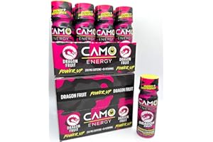 CAMO Energy Shot | Dragon Fruit | 24-Pack | 2 oz. Shots | Zero Sugar, Ultimate Brain & Energy Boost | 250 mg Natural Caffeine | Science-Backed Nootropic Formula with B3, B6, B12 Vitamins | Made with Natural Flavors & Colors | Vegan, Gluten-Free | Uniquely Refreshing & Power-Packed.