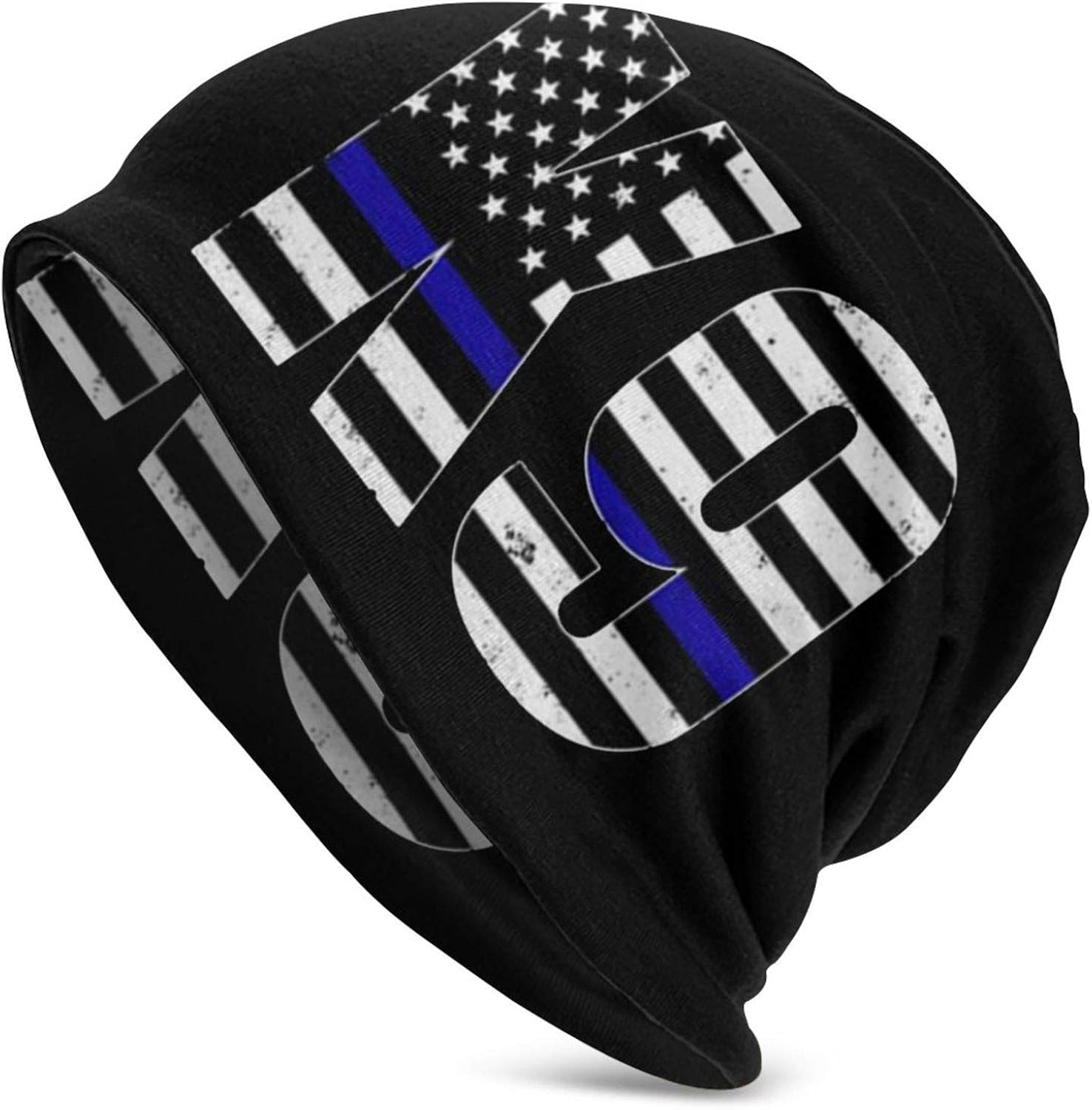 Police K9 Thin Blue Line Adult Men's Knit Hat Beanie Hat Unisex Cap