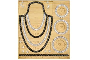 Emapoy Bead Boards For Jewelry Making,2in1 Bracelets And Necklace Design Board,Bamboo Bracelet Making Beading Tray For Jewelr