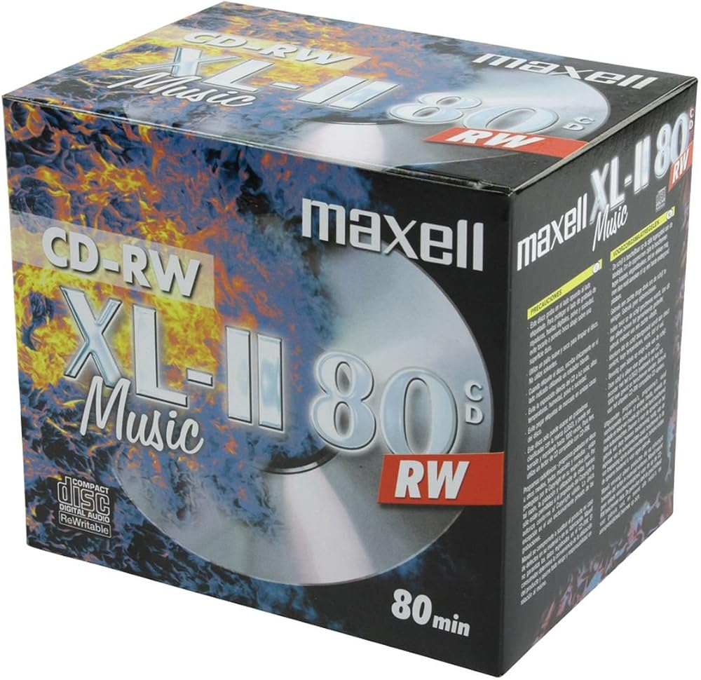 Maxell CD-RW 80 Audio Music Storage Media 10 Disc Pack Jewel Case