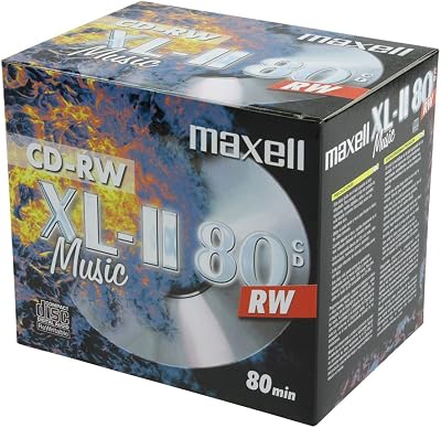 Maxell CD-RW 80 Audio Music Storage Media 10 Disc Pack Jewel Case