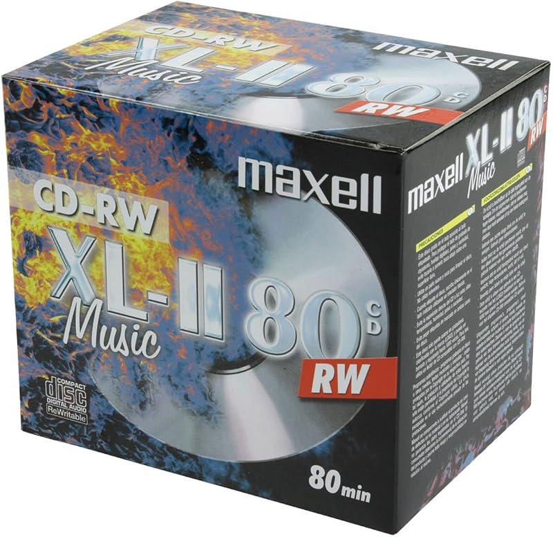 Maxell CD-RW 80 Audio Music Storage Media 10 Disc Pack Jewel Case