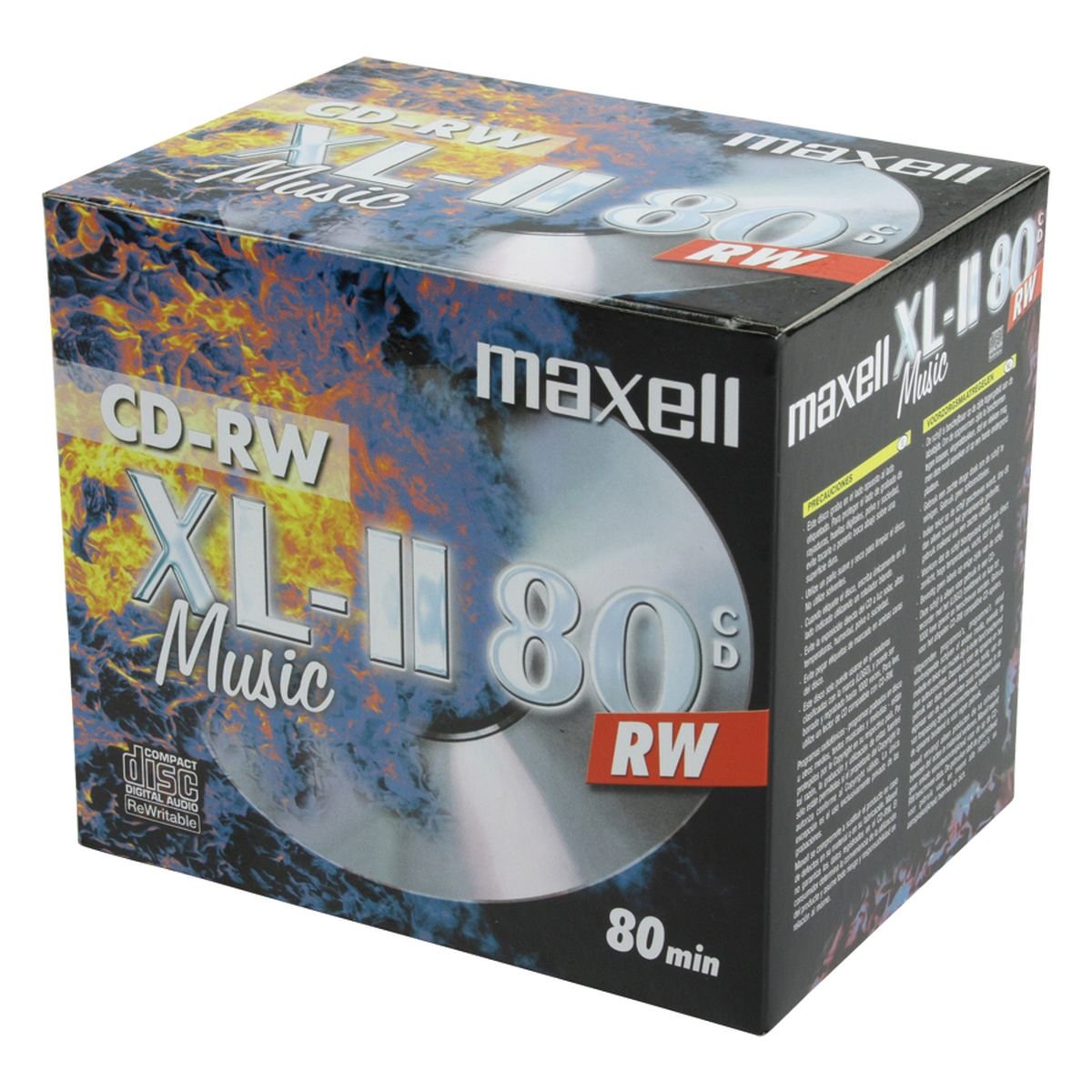 Maxell CD-RW 80 Storage Media (Audio / Music 80 minutes) - Pack of 10 disc in jewel case