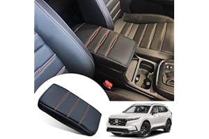 ANMOSVO for Honda CRV 2026 2025 2024 2023 Center Console Cover - Soft Armrest Pad Middle Console Cover for Honda CRV LX EX Sport Hybrid EX-L Sport Touring Hybrid Accessories(Orange Stitches)