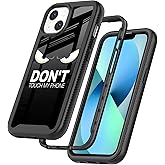 GUGU6JI Street Fashion Cool Funny Don't Touch My Phone Design Compatible with iPhone 14 Case/13 Case for Boys Man Luxury Shockproof Rugged Cover Dual Layer Soft TPU Bumper Full-Body Protective Case