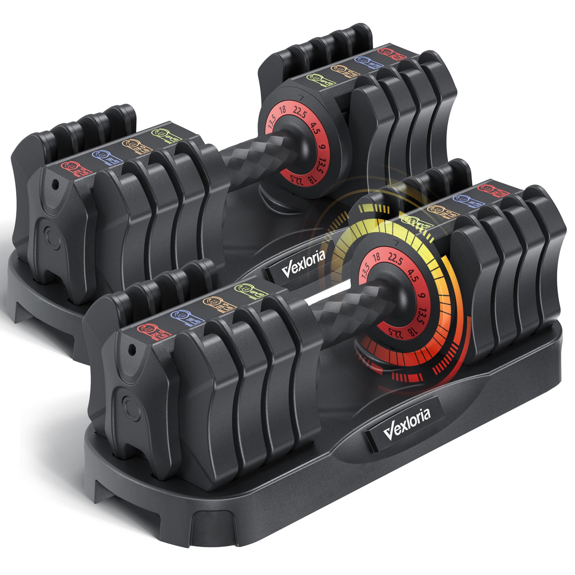 Photo 1 of Adjustable Dumbbell Set, 22.5lb 5-in-1 Quick Adjust Dumbbell, Free Weights with Storage Tray for Home Gym, Full Body Workout Equipment for Men & Women
