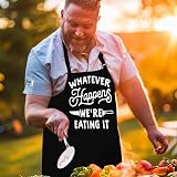 LINEN CLOSET BBQ Apron for Men Funny Grilling Apron with 2 Pockets, Polycotton view 4