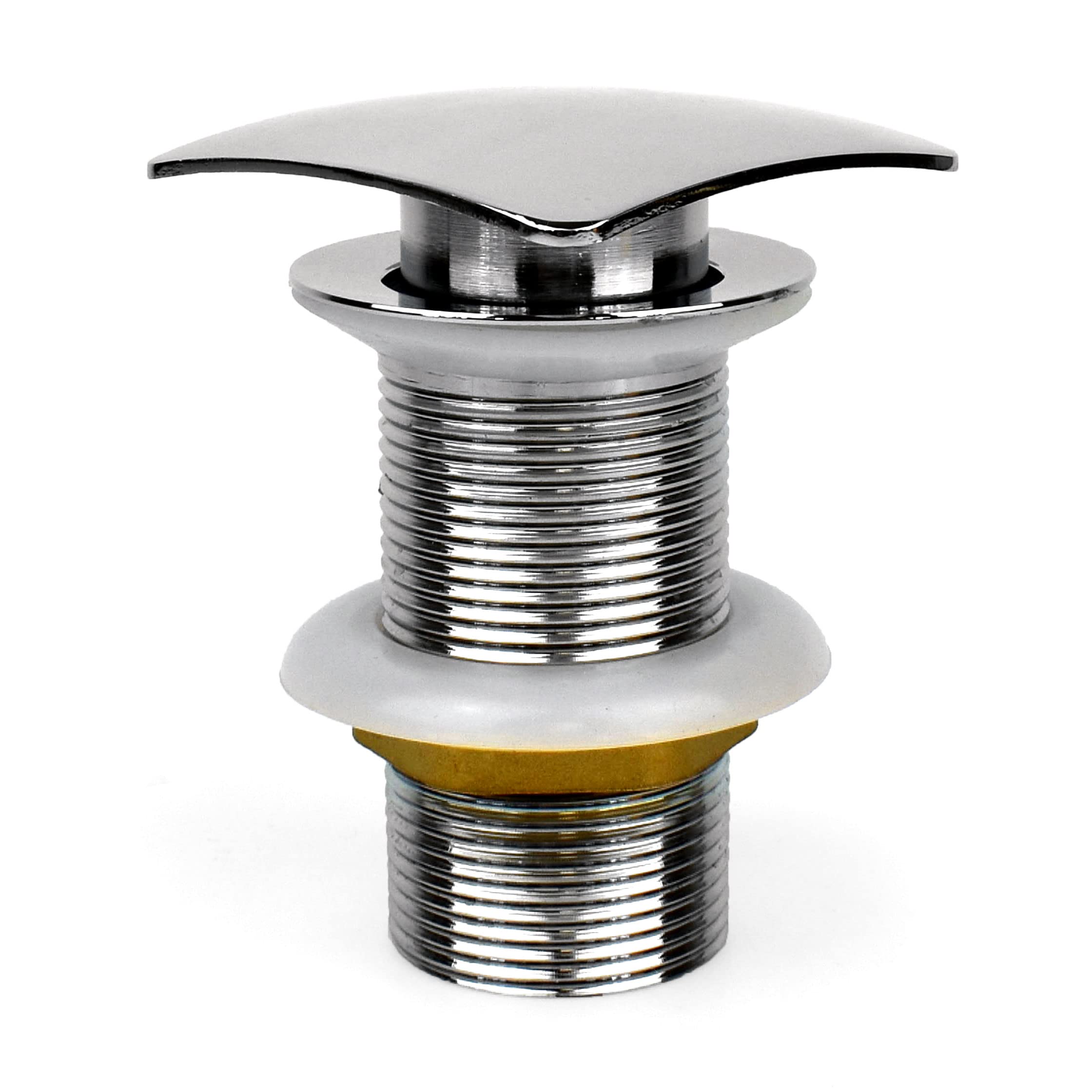 Xcel Home™ Square Unslotted Chrome Replacement Waste | Click Clack Basin Pop Up - Solid Brass Construction - Mushroom/Dome Shaped