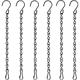 TAORISH 6 Pack 9.5 Inch Hanging Chain for Bird Feeders, Planters, Lanterns, Wind Chimes, Billboards, Chalkboards and Ornaments (Black)
