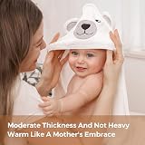 momcozy Bamboo Baby Bath Towels Set 5 Packs Hooded Towel Washcloths Glove view 6