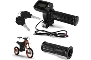 Dilomber Bike Throttle 48V w/LCD Display M Button-Keyless and Left Side Grips Fits for Tuttio Soleil01 Electric Bike Only (New Version)
