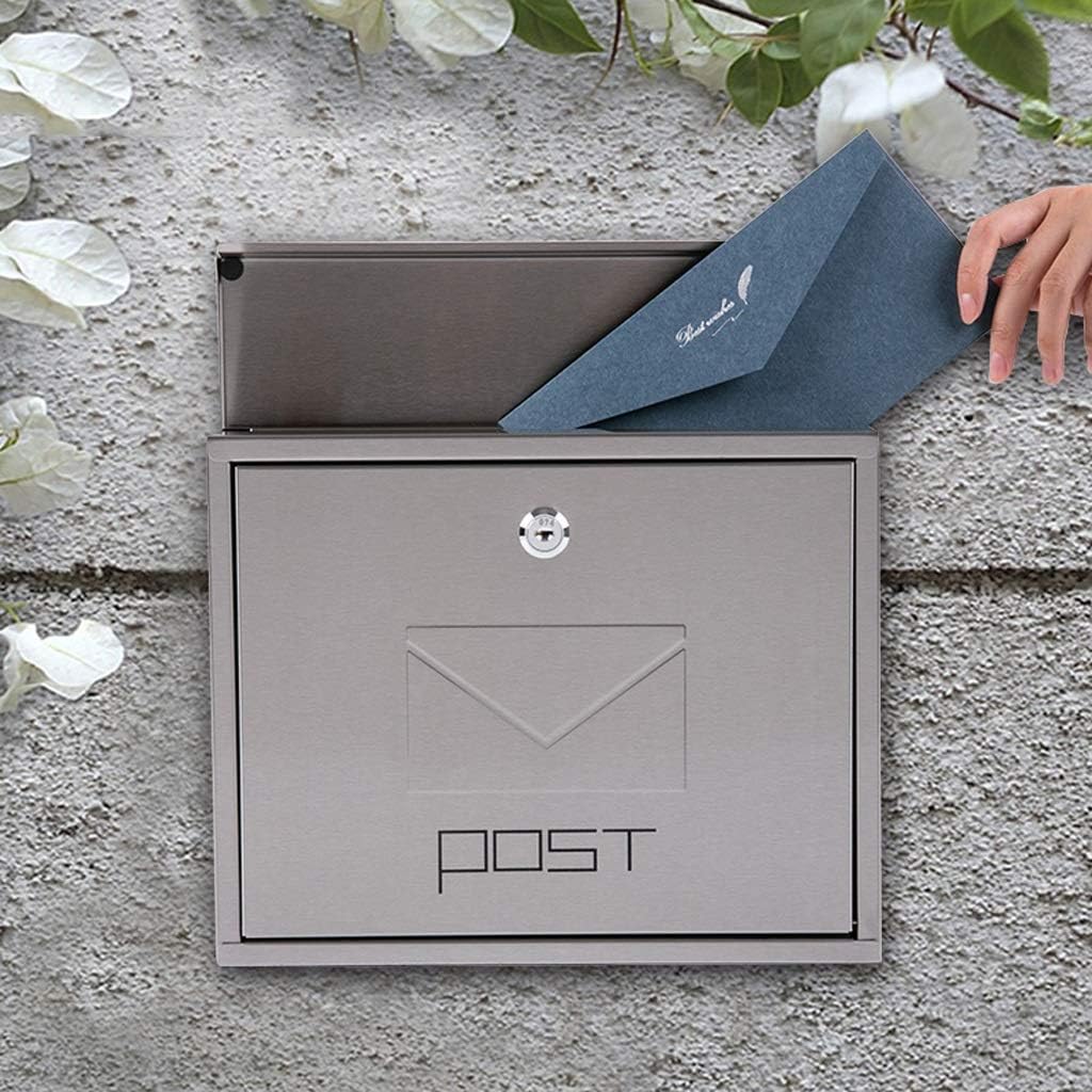 LQZYTY Wall Mailboxes Wall Mailboxes Outdoor Waterproof Stainless Steel Villa