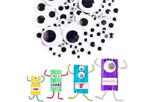 Lifetop 780PCS Black Wiggle Googly Eyes Self Adhesive, Small & Large Googly Eyes 6mm 8mm 10mm 12mm 15mm 18mm 20mm for DIY Crafts Doll Making Holiday Decorations