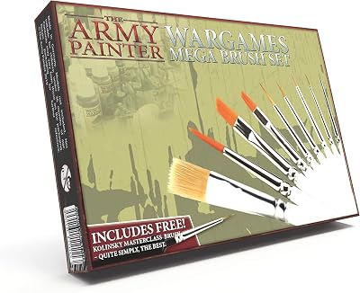 The Army Painter 10 Miniature Brushes with Free Masterclass Kolinsky Sable Hair