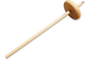 Happy Classy Drop Spindle Top Whorl Yarn Spinning Hand Carved 12" Length