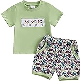 Brvxia Toddler Baby Boy Summer Clothes Duck Print Short Sleeves T-Shirt Elastic Camouflage Shorts 2 Piece Outfit