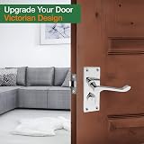 HANDLESTORE Victorian Scroll Chrome Bathroom Door Handles with Thumbturn Lock view 8