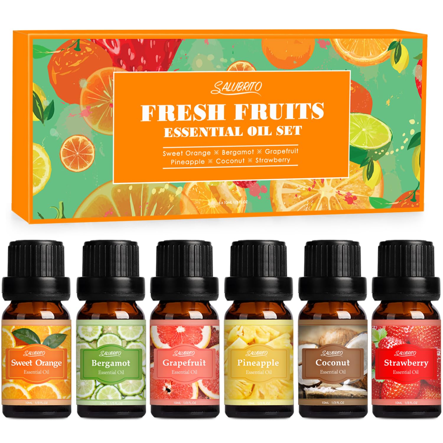 SALUBRITO Fresh Fruit Fragrance Oils Set, Essential