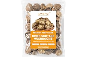 SZMHYZ 8 Oz Dried Shiitake Mushrooms Whole – Quick Rehydrate, Rich Umami for Soups, Stews, Sauces, Pasta & Risotto – All-Natural, No Sulfur, Vegan-Friendly, Premium Quality