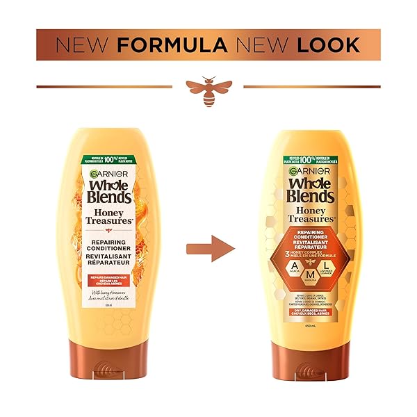 GARNIER WHOLE BLENDS REPAIRING CONDITIONER HONEY TREASURES, DAMAGED HAIR, 22 FL; OZ.