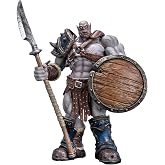 Next Fig METYTOYZ World of Warcraft 1/12 195mm Ulfr Frosthowl the Frostthroat Stalker Action Figure, Orc Mercenary Squad, Articulated White Orc Hunter with Bow, Spear and Shield,Collectible Figure