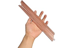 Copper Round Rod, VERNUOS 20 pcs 3.25mm / 1/8 inch Copper Round Rods Lathe Bar Stock,305mm(12in) in Length