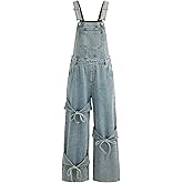 CIDER Overalls for Women Denim Bow knot Jumpsuits Adjusable Strap Jean Overall with Pockets
