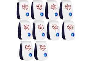 PESTMENTOR Ultrasonic Pest Repellent, Electronic Pest Control Insect Repeller for Bugs, Mosquito, Roach, Rodent, Spider Mouse Repellent Pest Control Device for Home Car (10p)